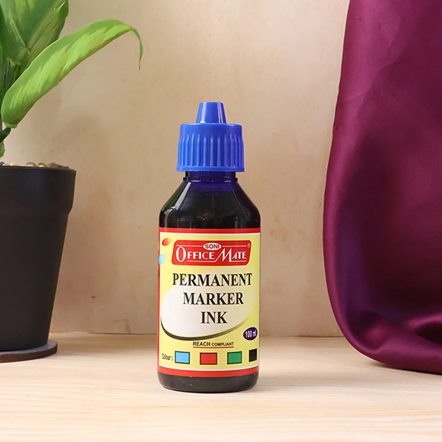 Officemate Permanent Marker Ink 100ml – Quick Dry, Bright, Long-Lasting Refill Ink - Image 2