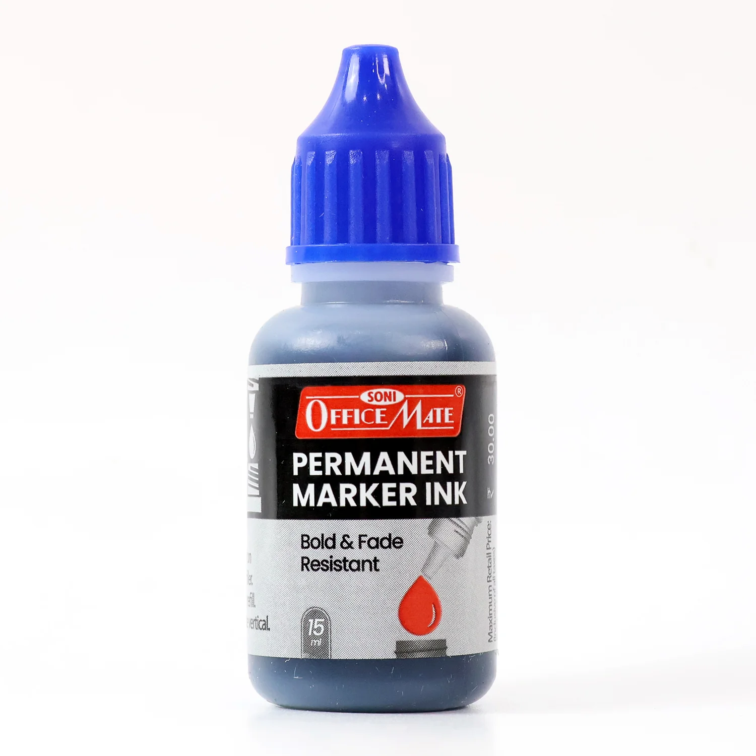 Officemate Permanent Marker Ink Blue – 15 ml Refill Bottle | Bold & Fade-Resistant - Image 5