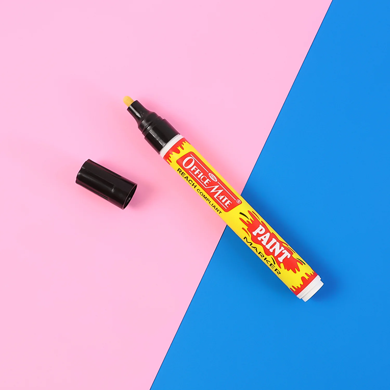Officemate Permanent Paint Marker Pen Black – Quick Dry, Bold Writing, REACH - Image 2
