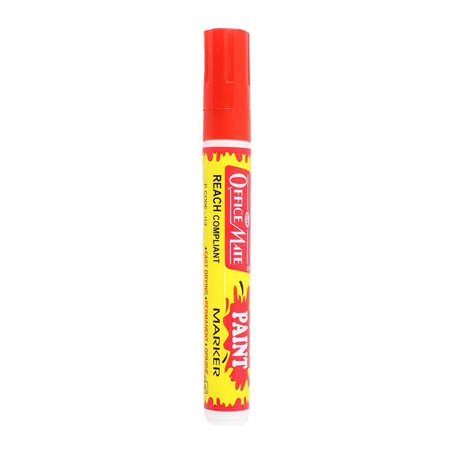 Officemate Permanent Paint Marker Pen Red – Quick Dry, Waterproof & REACH Compliant - Image 3