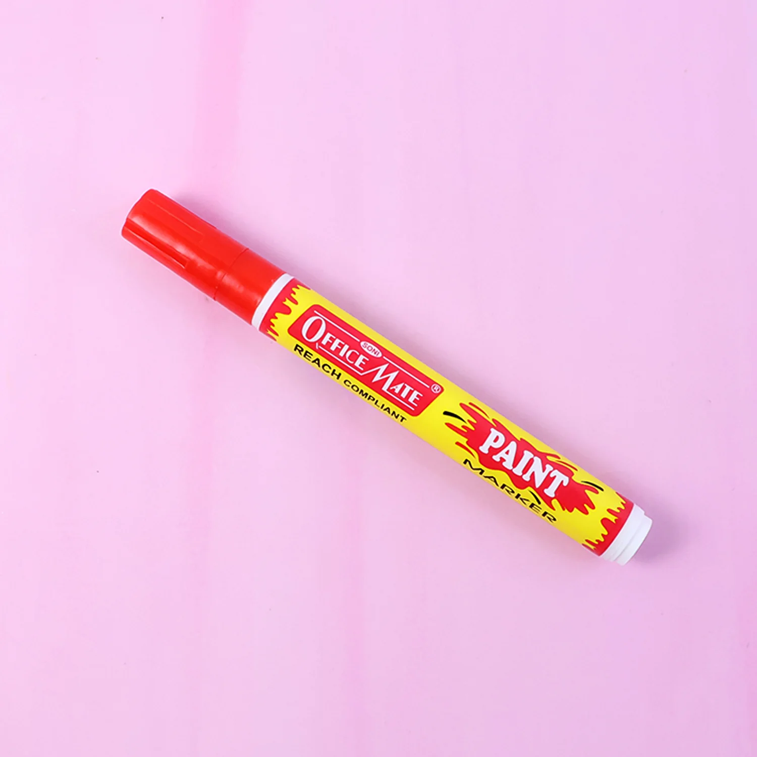 Officemate Permanent Paint Marker Pen Red – Quick Dry, Waterproof & REACH Compliant - Image 5