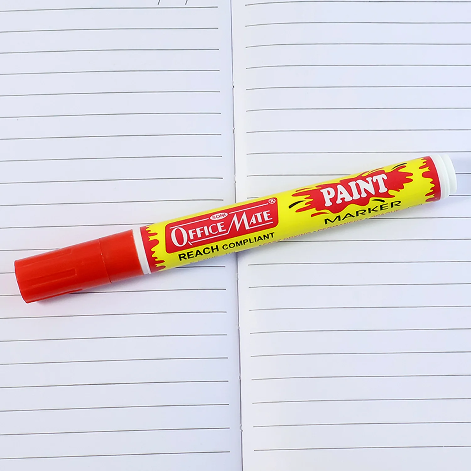 Officemate Permanent Paint Marker Pen Red – Quick Dry, Waterproof & REACH Compliant - Image 7