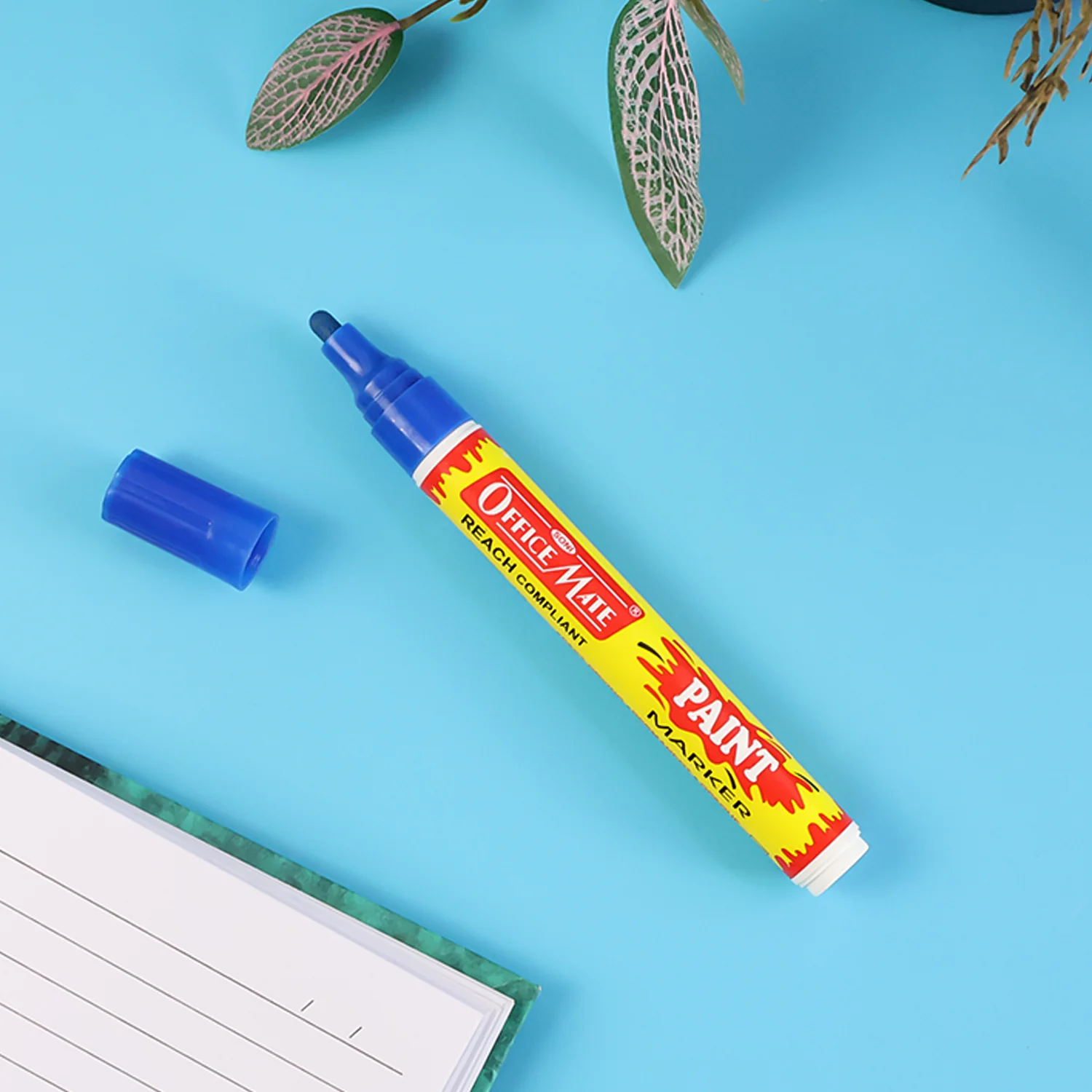 Officemate Permanent Paint Marker Pen Royal Blue - Image 2