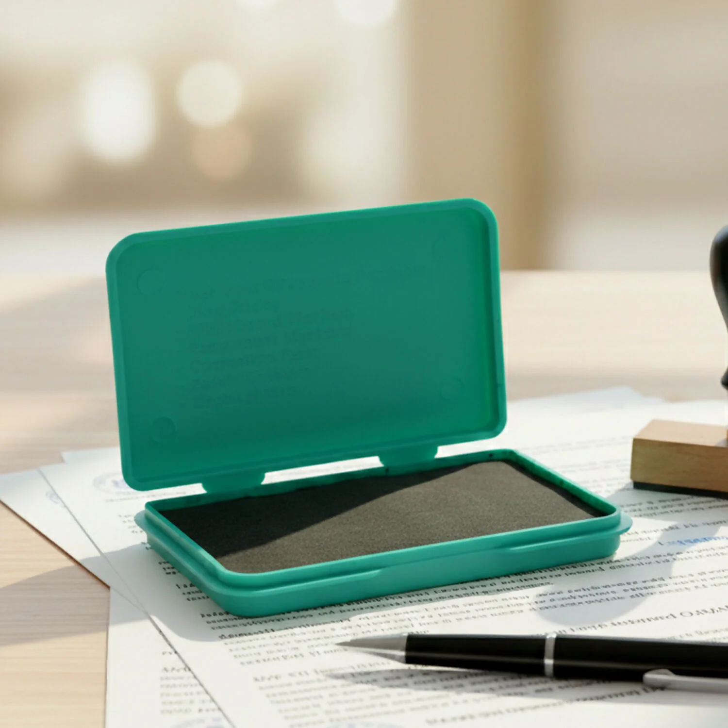 Officemate Small Stamp Pad Feather Touch Green Ink Long-Life Micro Cellular Foam (88cm x54cm) - Image 4