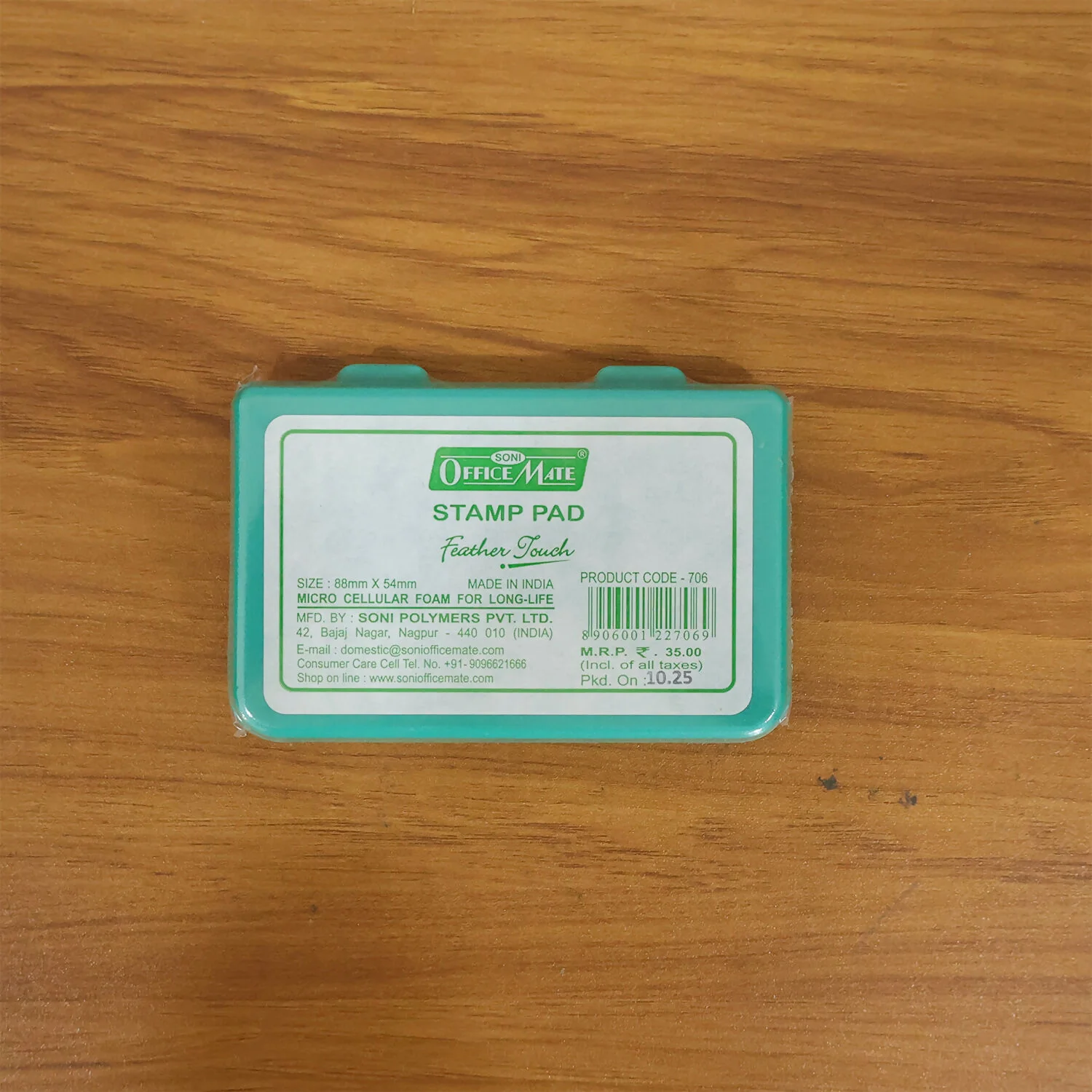 Officemate Small Stamp Pad Feather Touch Green Ink Long-Life Micro Cellular Foam (88cm x54cm) - Image 7