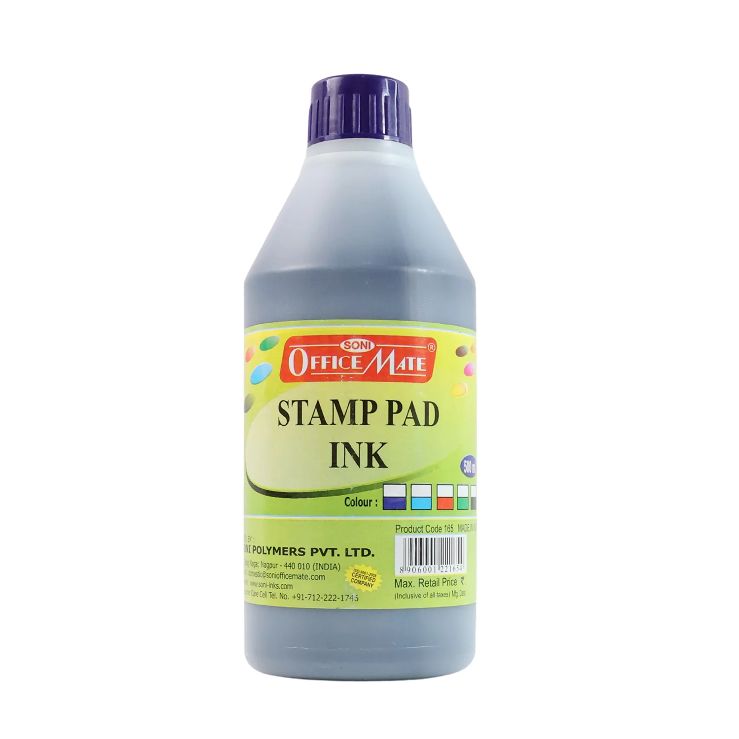 Officemate Stamp Pad Ink – 500 ml Violet Refill Bottle for Office Stamp Pads - Image 2
