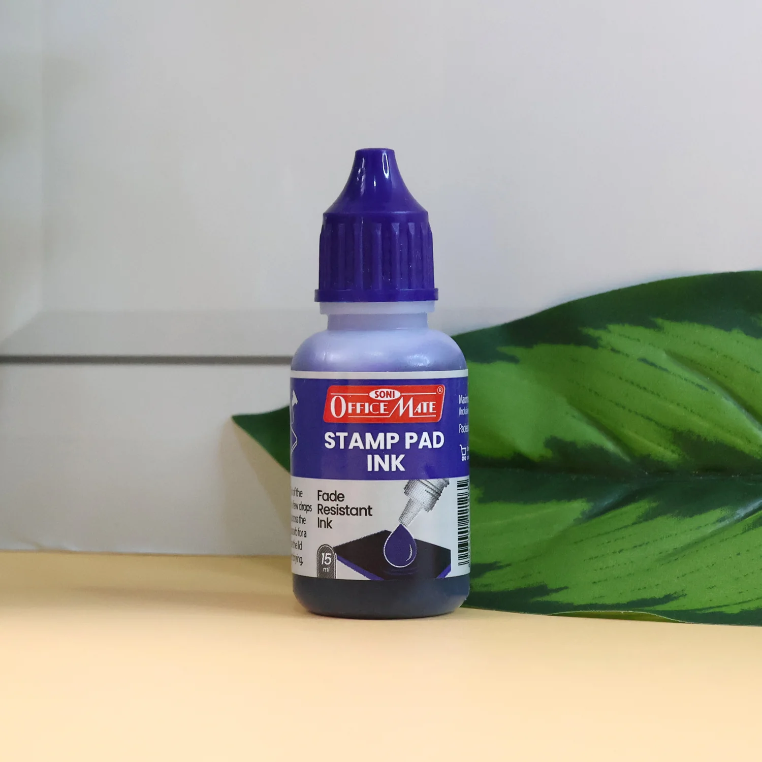 Officemate Stamp Pad Ink Blue – 15 ml Bottle | Fade-Resistant, Quick-Drying Refill - Image 3
