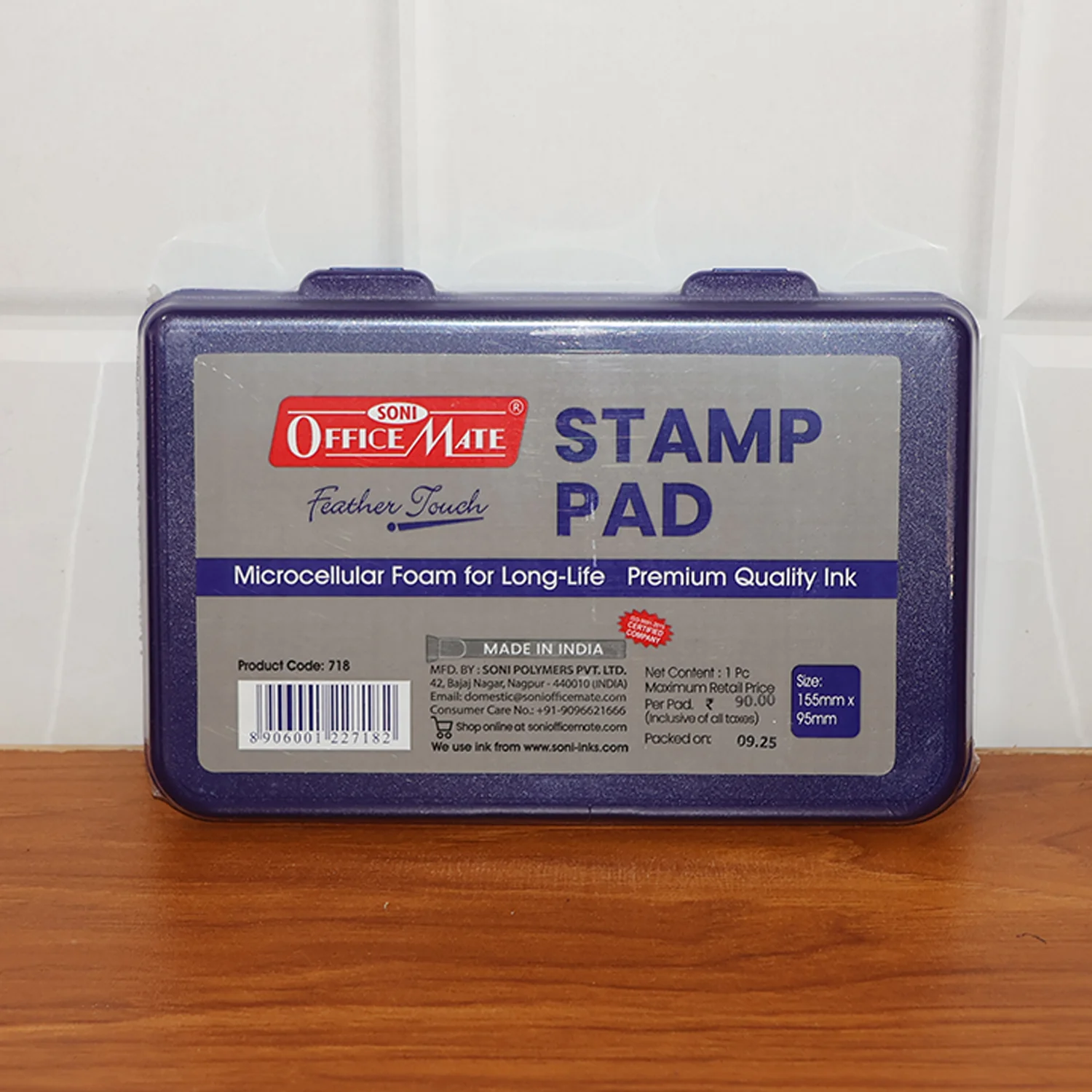 OfficeMate Stamp Pad (Large) – Feather Touch Violet Ink with Microcellular Foam & Premium Quality Ink - Image 7