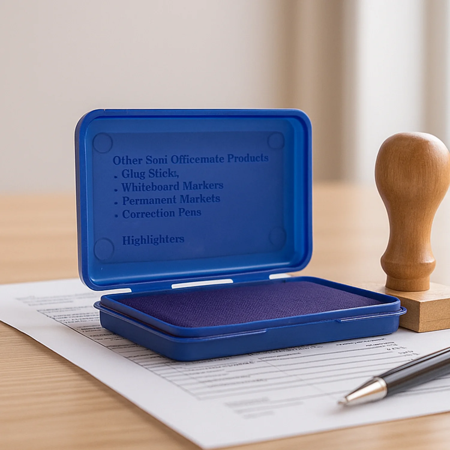 Officemate Small Stamp Pad Feather Touch Violet Ink Long-Life Micro Cellular Foam (88cm x54cm) - Image 3