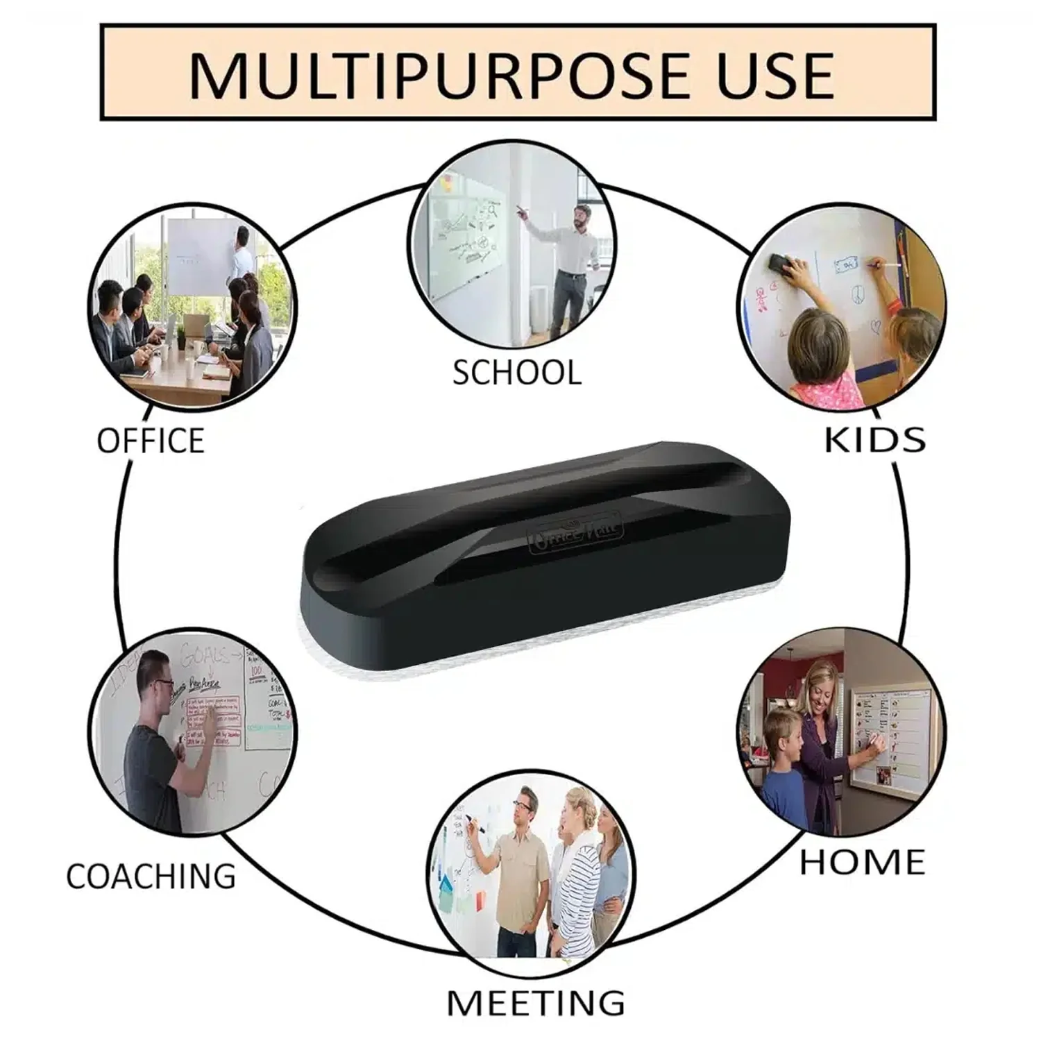 Officemate White Board Duster Durable Plastic Soft Felt  for Smooth Cleaning - Image 6