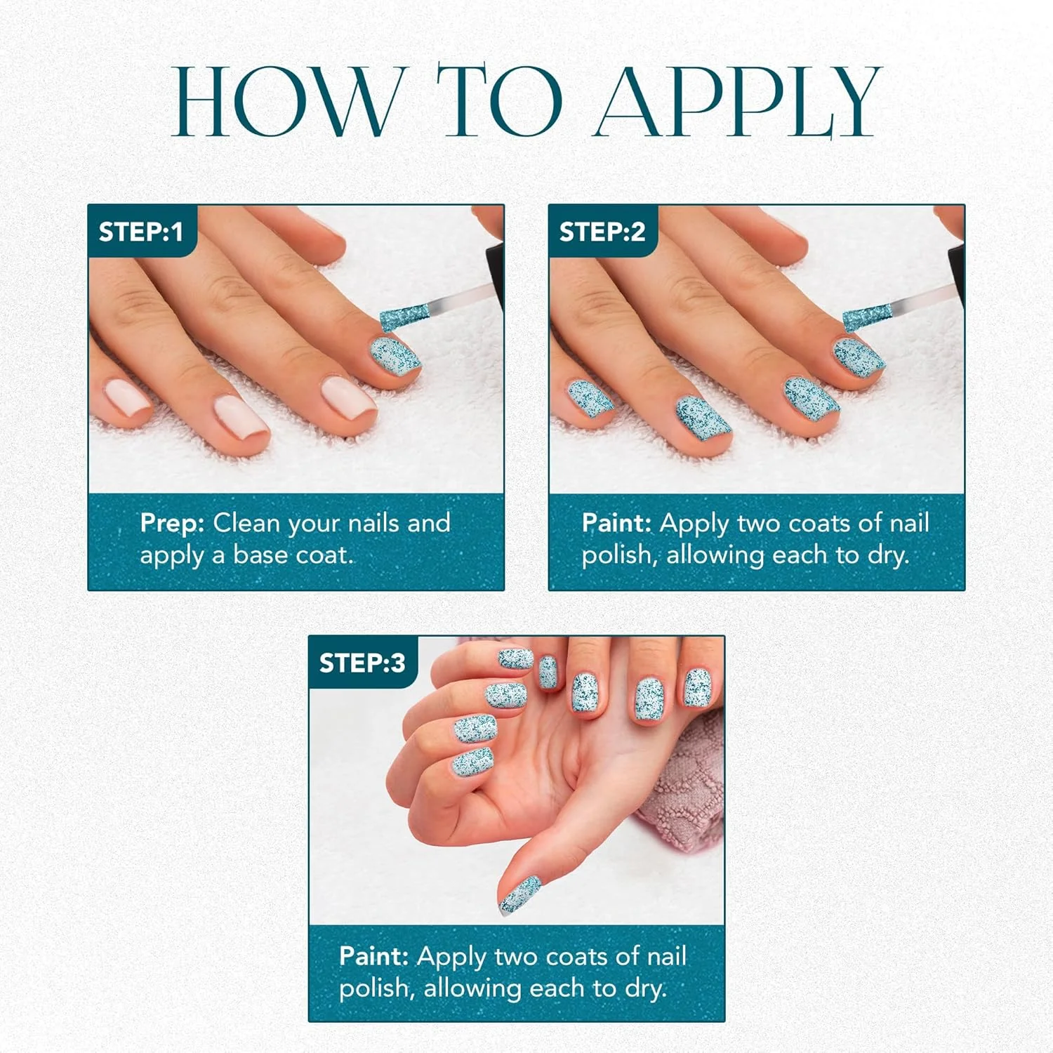 OG Beauty Aqua Bluebell Starlet Glitter Nail Paint (10 ML / 1 Pc) - Image 4