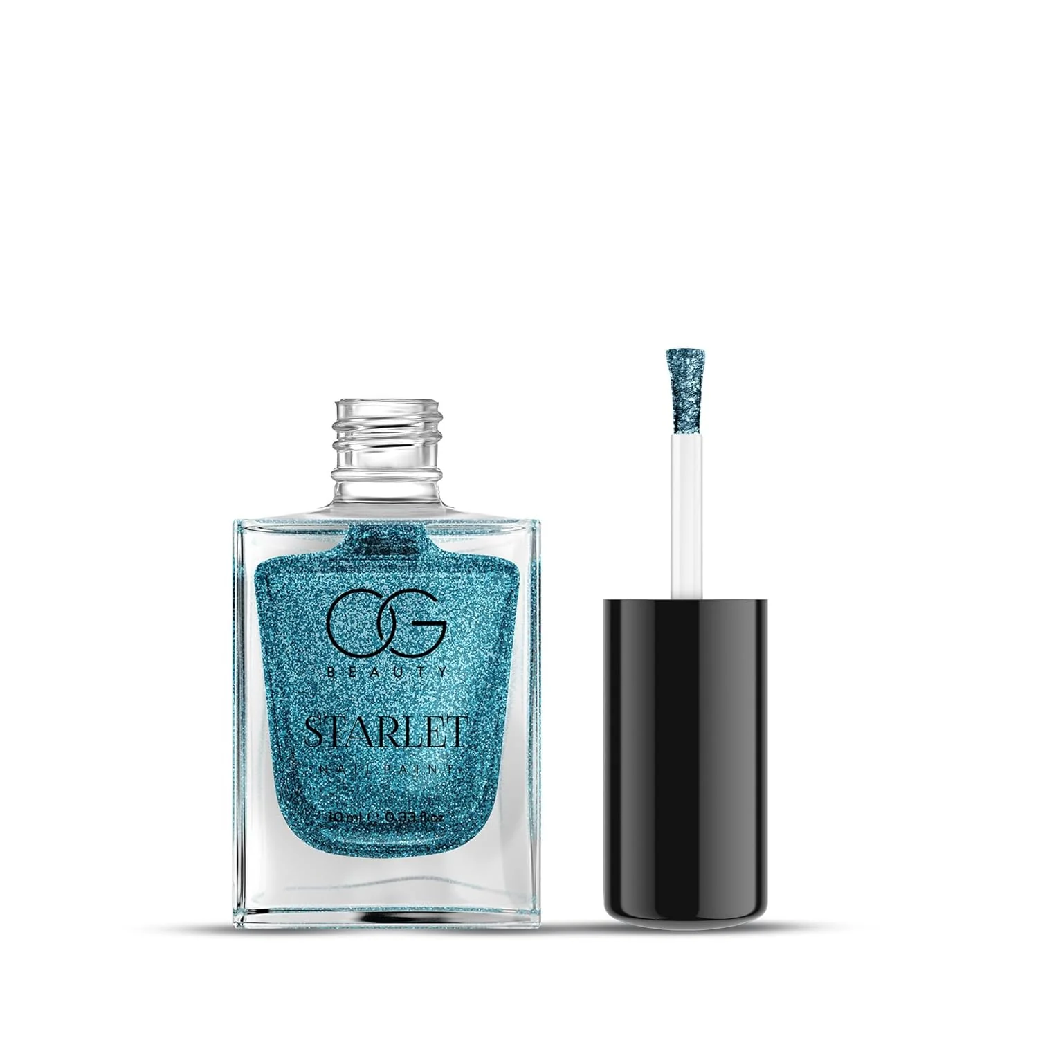 OG Beauty Aqua Bluebell Starlet Glitter Nail Paint (10 ML / 1 Pc) - Image 5