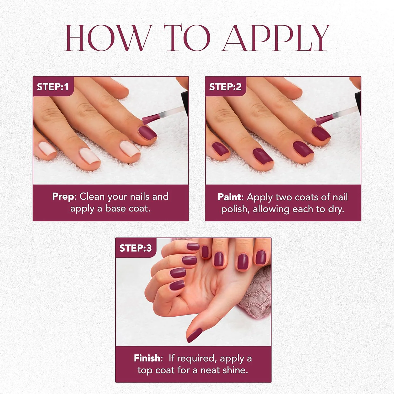 OG Beauty Burgundy Plum Gel Intense Nail Polish (1 Pc / 10 ML) - Image 3