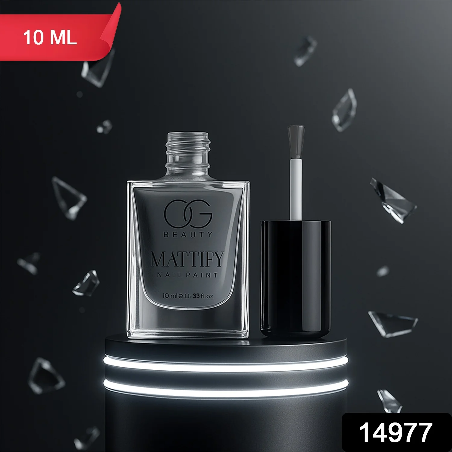 OG Beauty Calm Grey Mattify Nail Paint (10 ML / 1 Pc) - Image 2