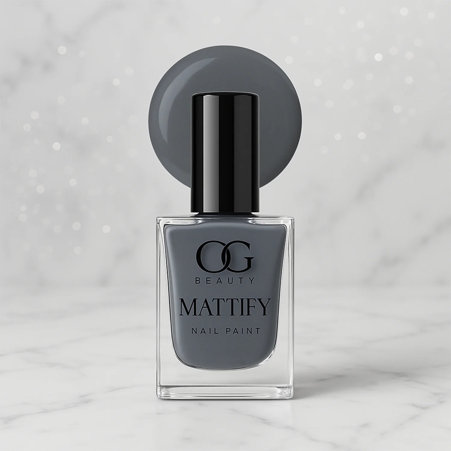 OG Beauty Calm Grey Mattify Nail Paint (10 ML / 1 Pc) - Image 4