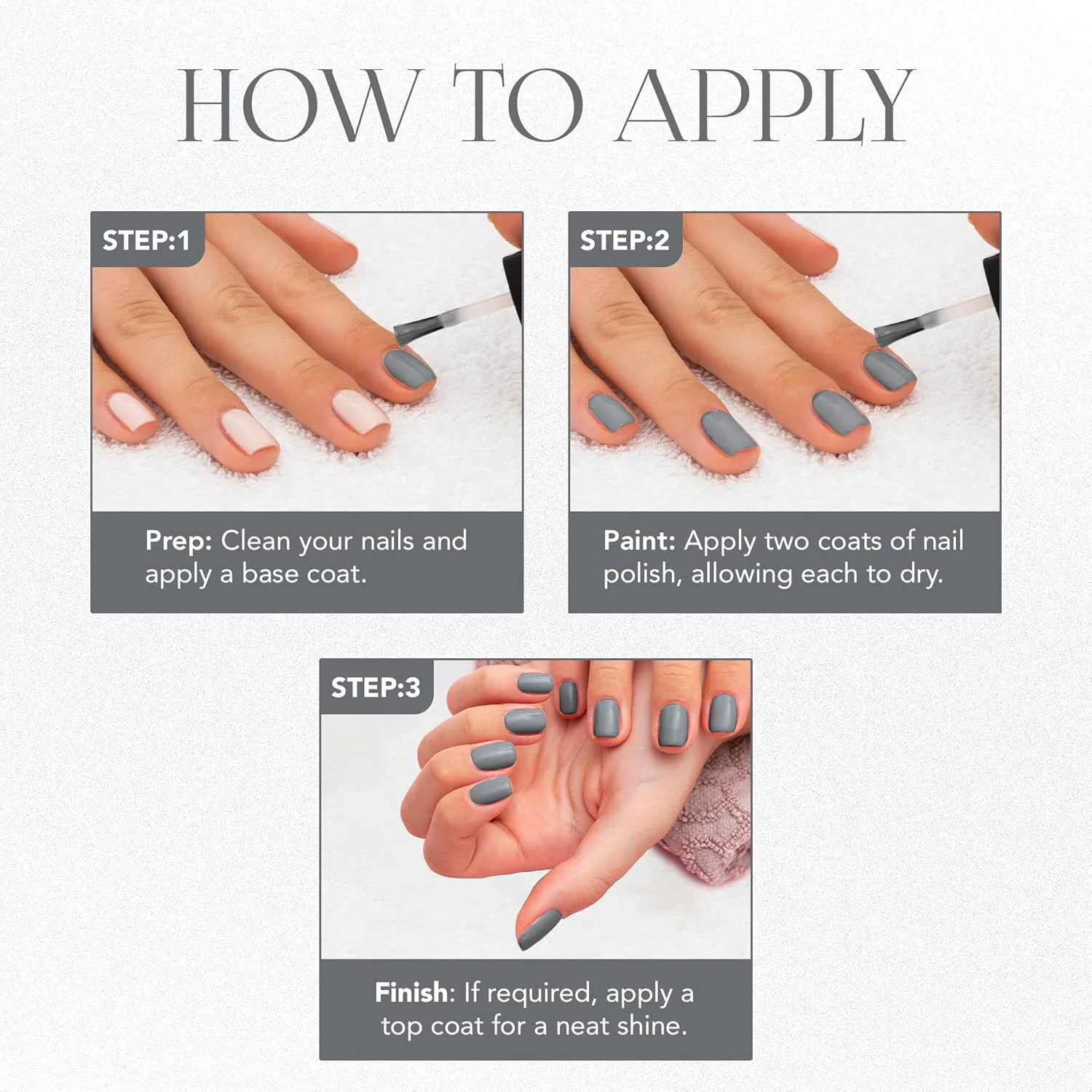 OG Beauty Calm Grey Mattify Nail Paint (10 ML / 1 Pc) - Image 7