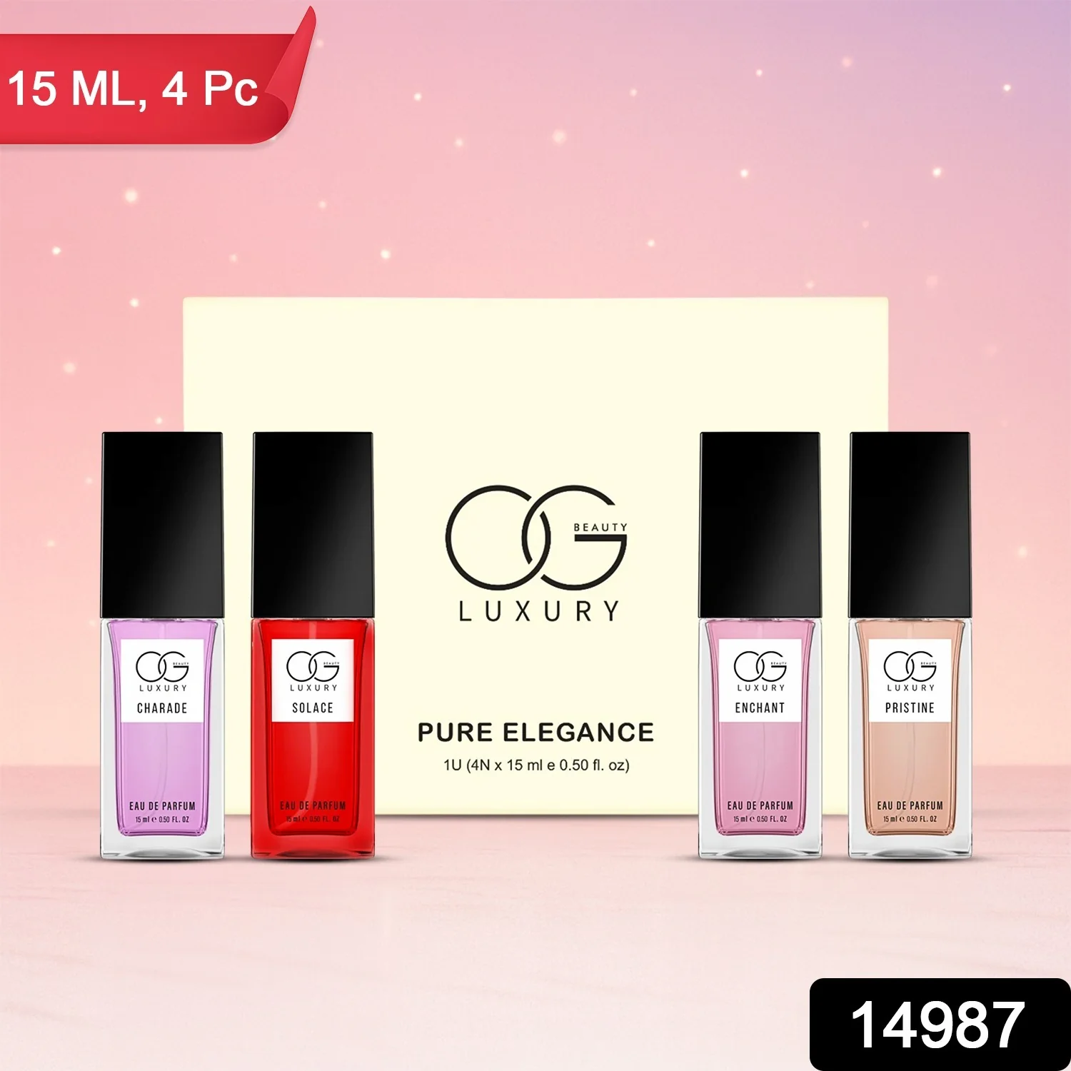 OG Beauty Luxury Pure Elegance Eau De Parfum - (4 Pc / Set / 15 ML) - Image 2