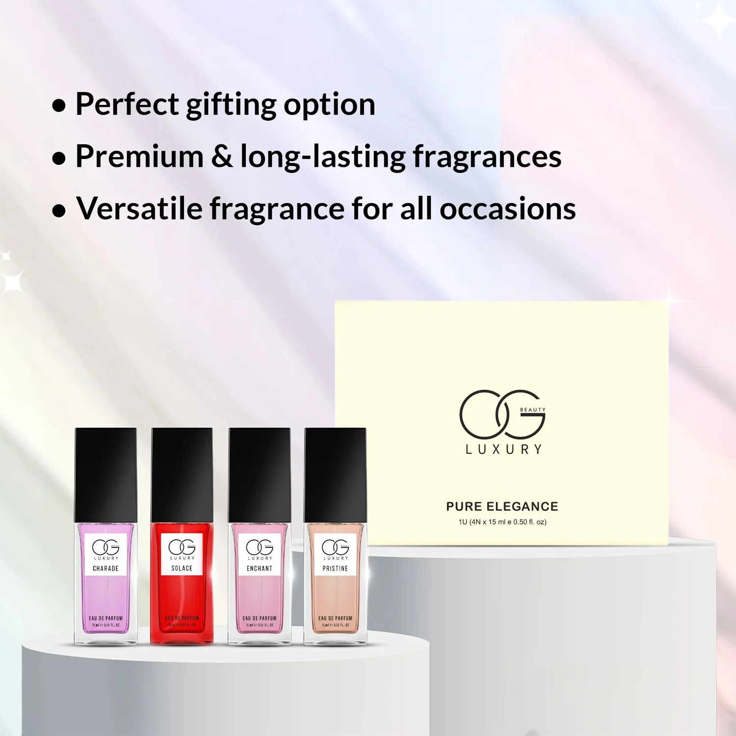 OG Beauty Luxury Pure Elegance Eau De Parfum - (4 Pc / Set / 15 ML) - Image 3