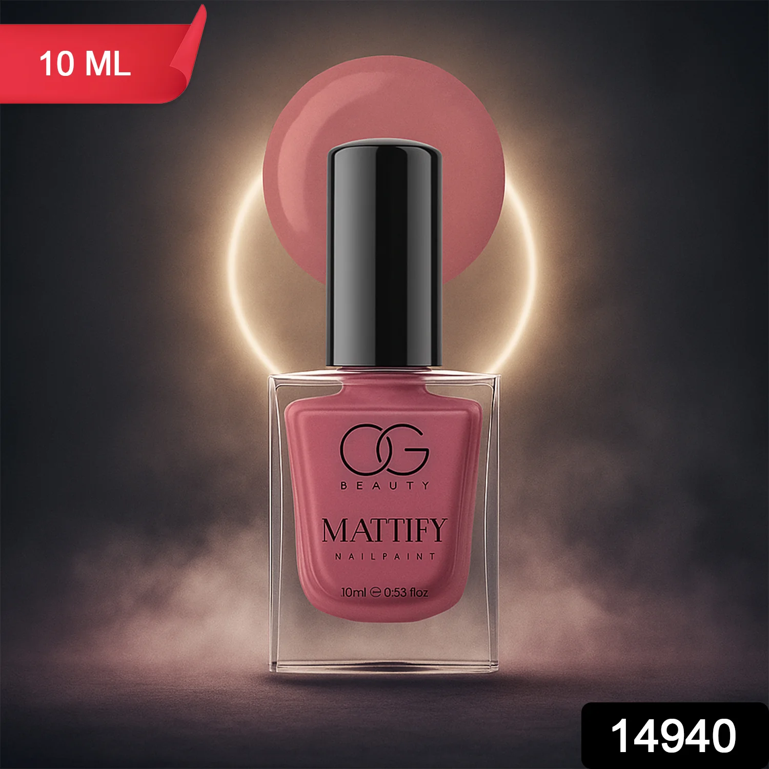 OG Beauty Perfect Pink Mattify Nail Paint (10 ML / 1 Pc) - Image 2