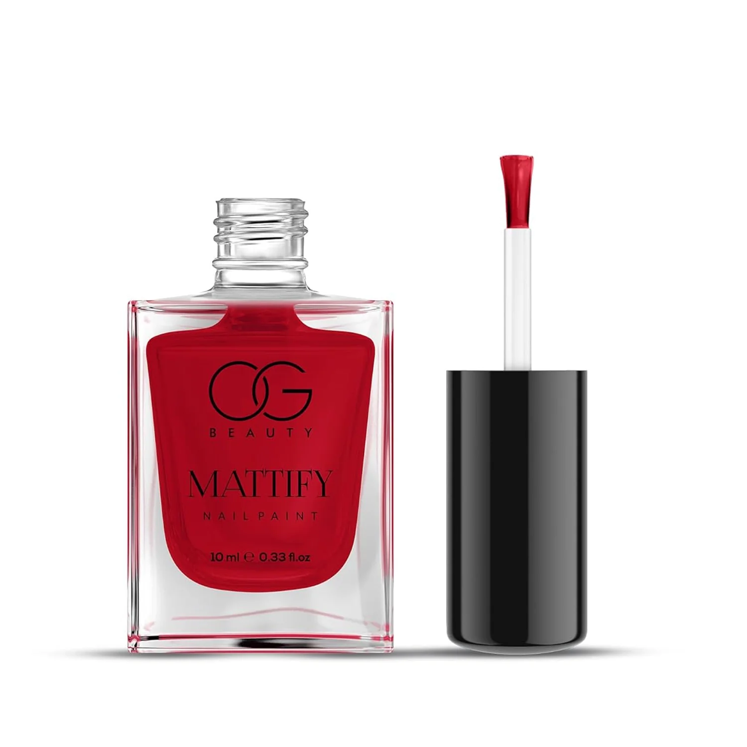 OG Beauty Red Carnival Mattify Nail Paint (10 ML / 1 Pc) - Image 5