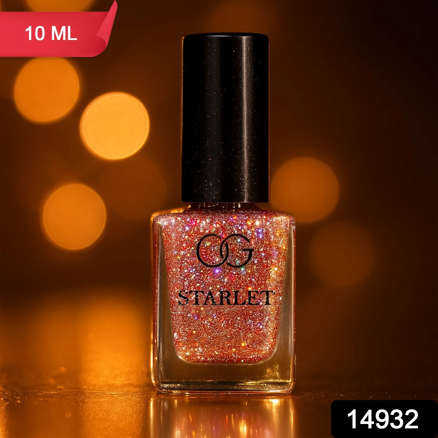 OG Beauty Metallic Rose Starlet Glitter Nail Paint (10 ML / 1 Pc) - Image 2