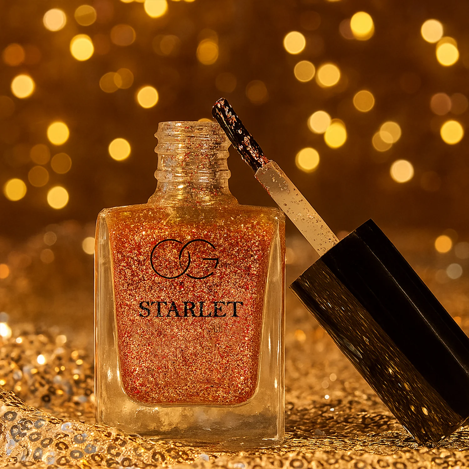 OG Beauty Metallic Rose Starlet Glitter Nail Paint (10 ML / 1 Pc) - Image 5