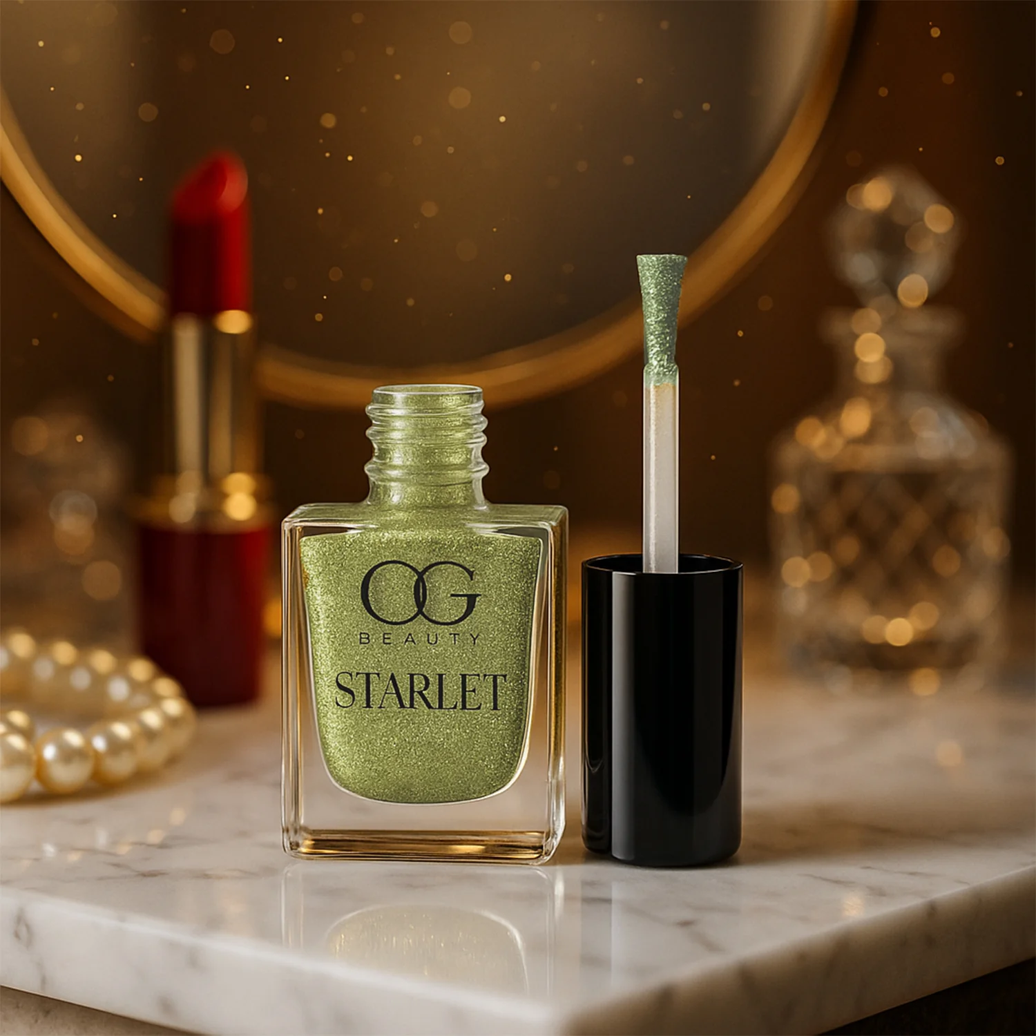 OG Beauty Sunshine Gold Starlet Glitter Nail Paint (10 ML / 1 Pc) - Image 4