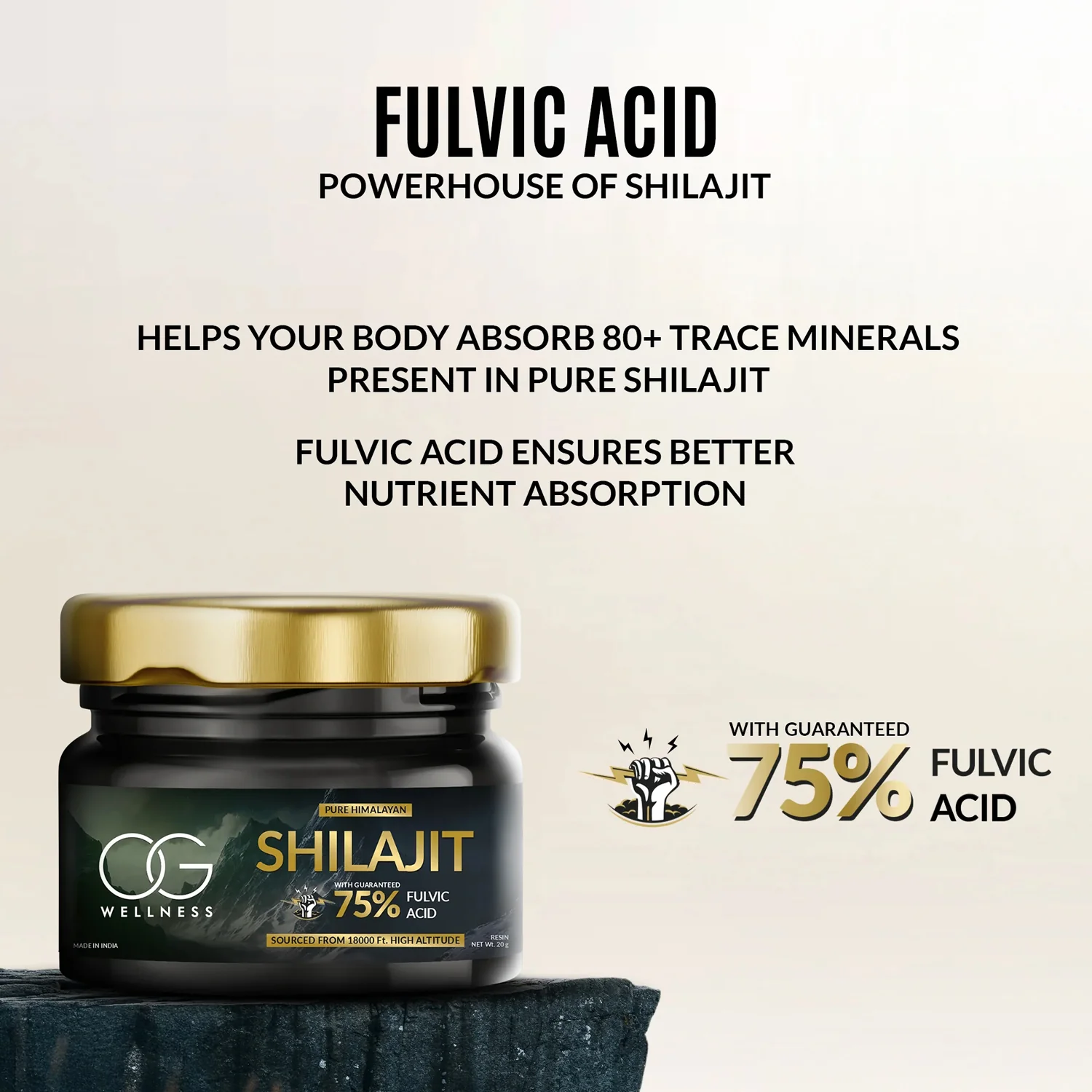OG Wellness Pure Himalayan Shilajit Resin (20 GM / 1 Pc) - Image 5