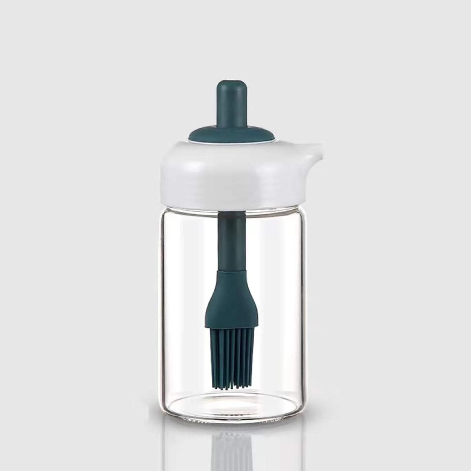 2 in 1 Glass Oil dispenser jar / Bottle with brush (1 Set) - Image 5