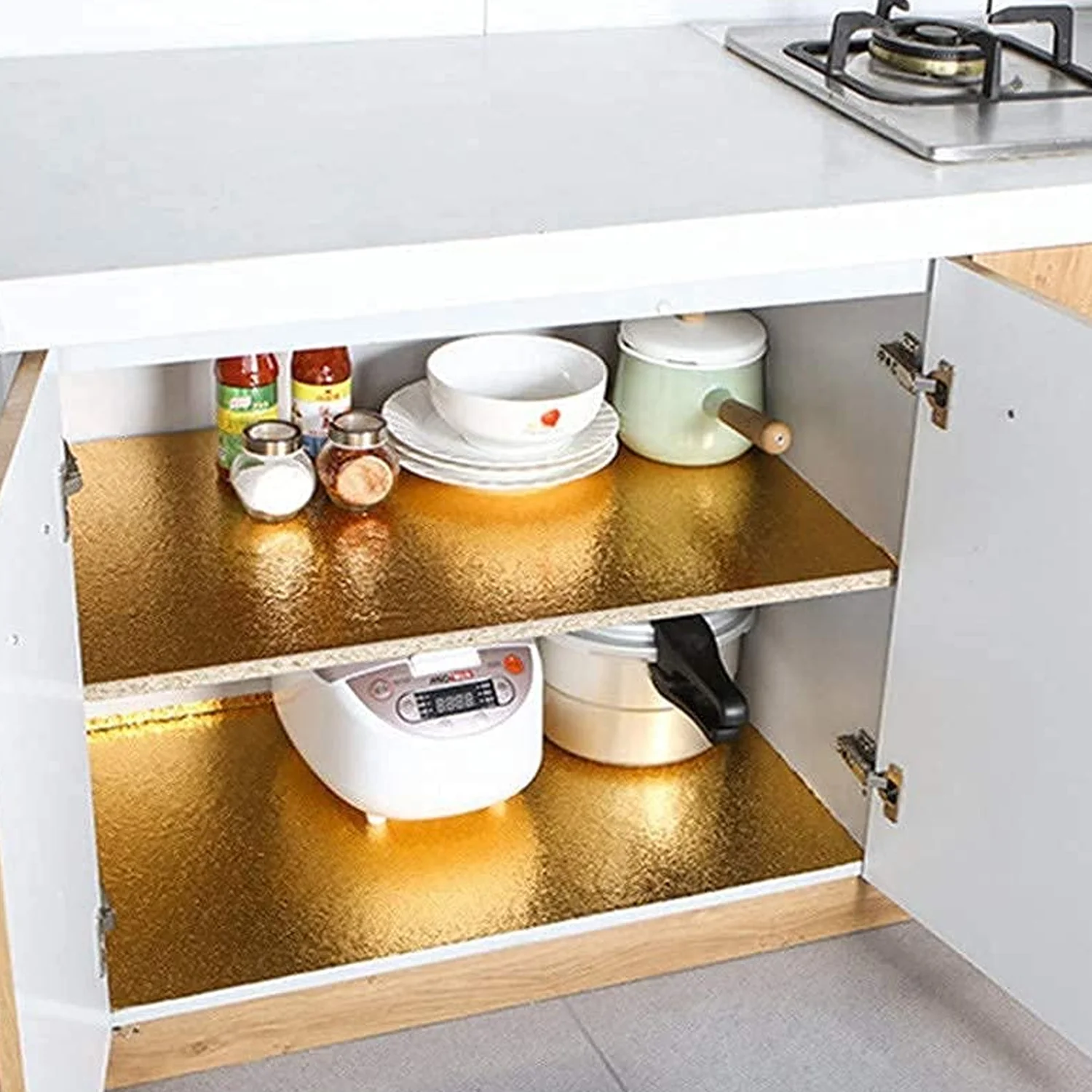Oil-Proof Aluminum Foil Sticker – Waterproof Self-Adhesive Kitchen Wallpaper - Image 3