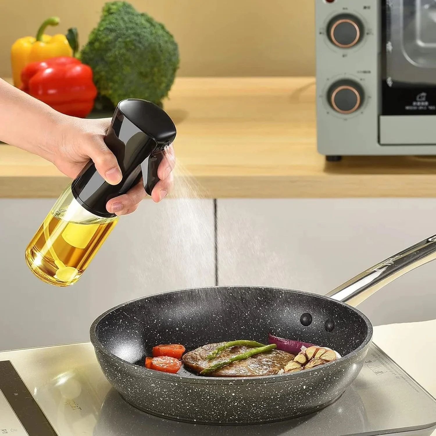 Plastic Oil Dispenser Bottle Spray (1 Pc / 200 ml Approx) - Image 6
