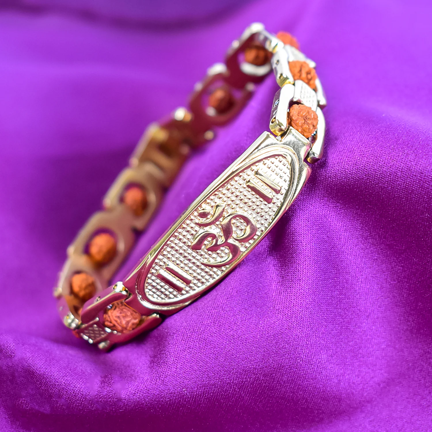 Om Name Bracelet with Rudraksha: Divine Energy and Protection - Image 2