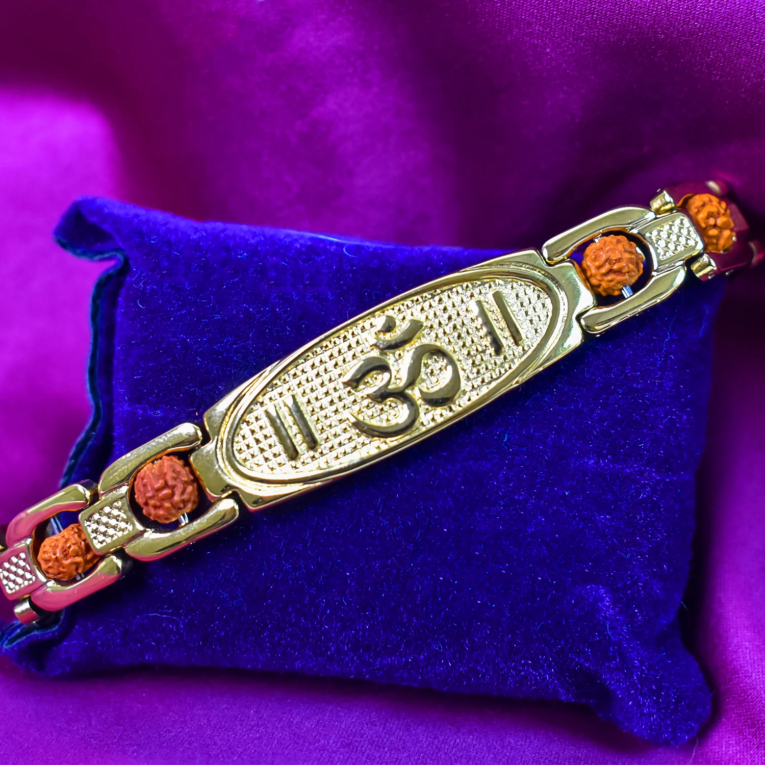Om Name Bracelet with Rudraksha: Divine Energy and Protection - Image 3