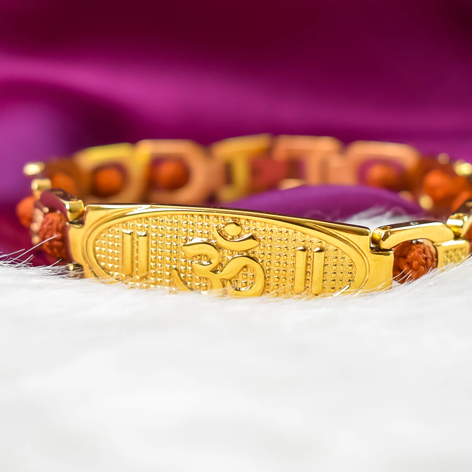 Om Name Bracelet with Rudraksha: Divine Energy and Protection - Image 4