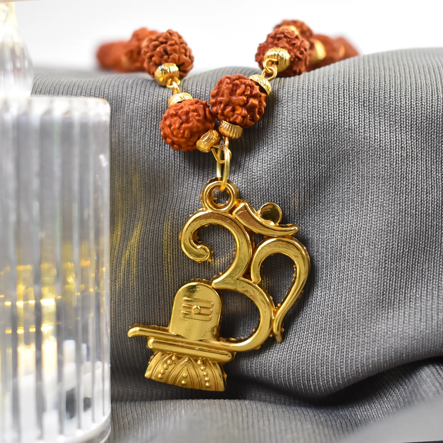 Om Pendant with Rudraksha and Shivling: Divine Protection and Blessings - Image 4