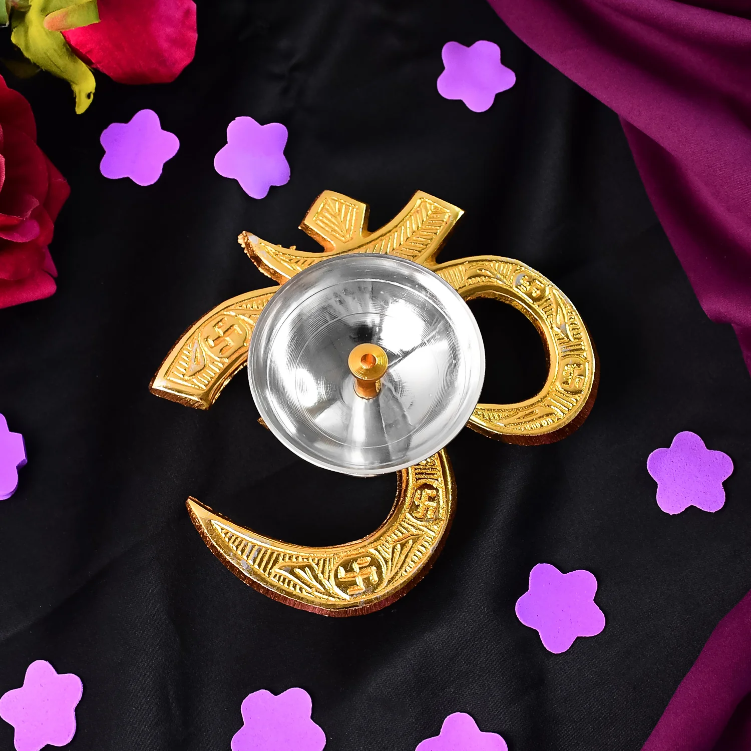 Om Symbol Brass Oil Diya (1 Pc) - Image 6