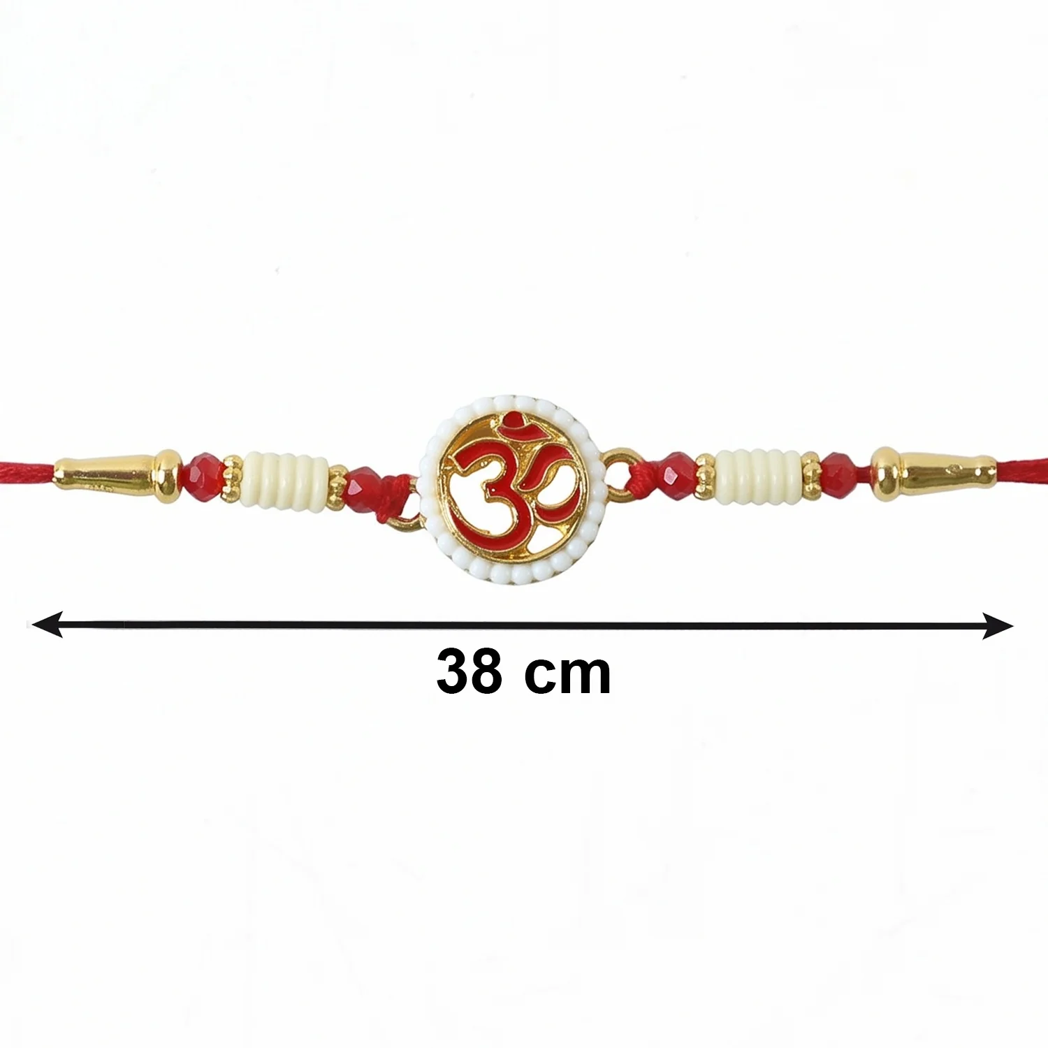 OM Symbol Pearl Frame Designer Rakhi - Image 6