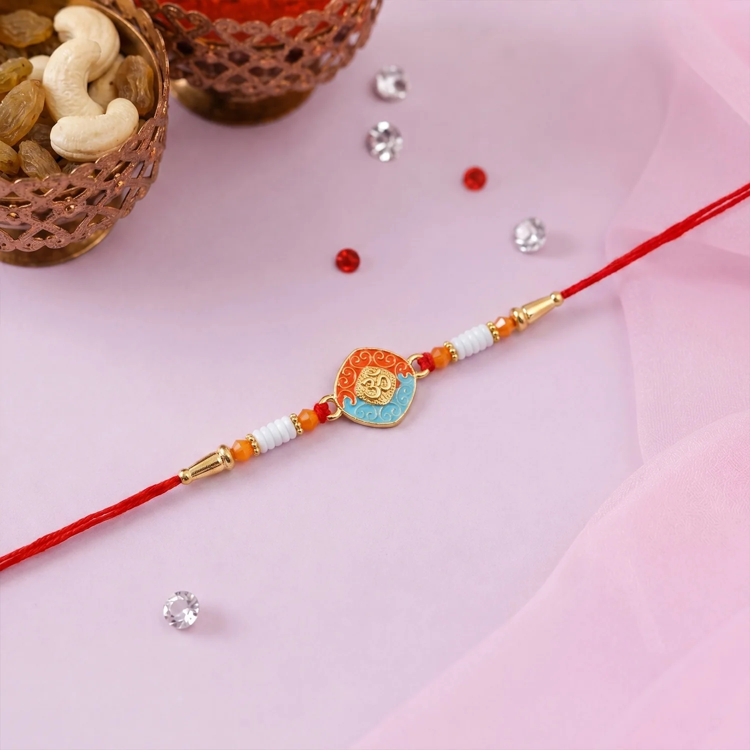 OM Symbol Square Designer Rakhi - Image 2