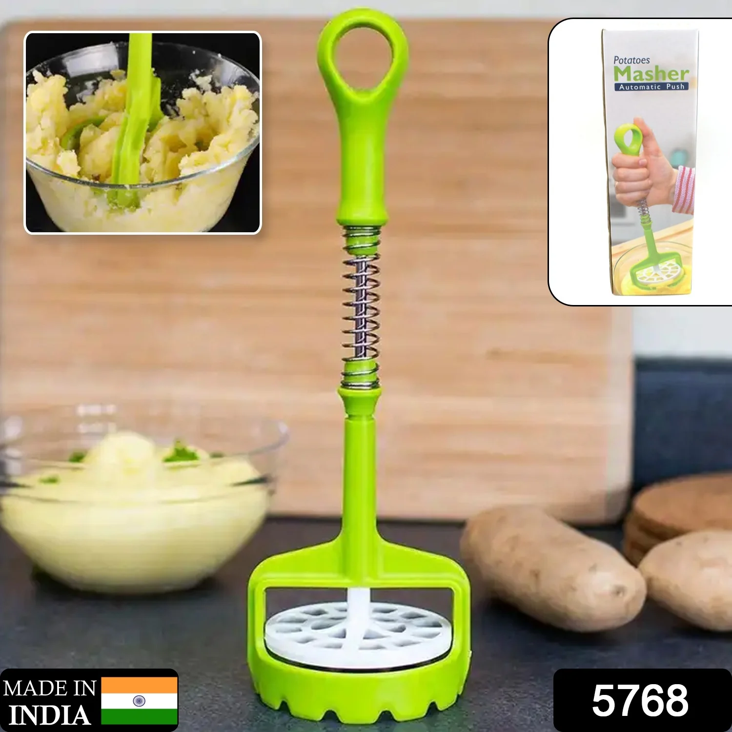 One-Handed Manual Mashed Potato Spring Press Tool - Image 2