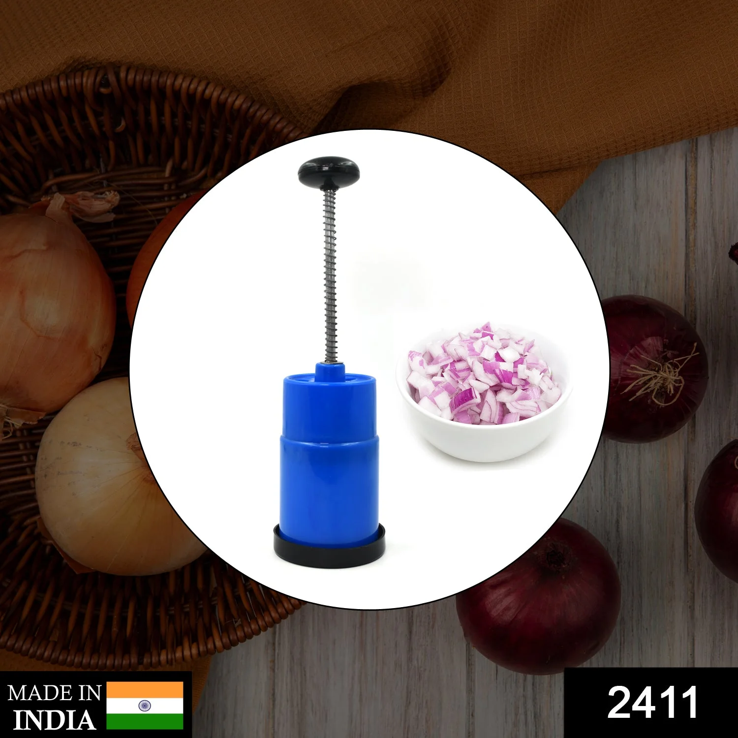 Onion Vegetable Hand Press Cutting Chopper (1 Pc / Mix Color) - Image 2
