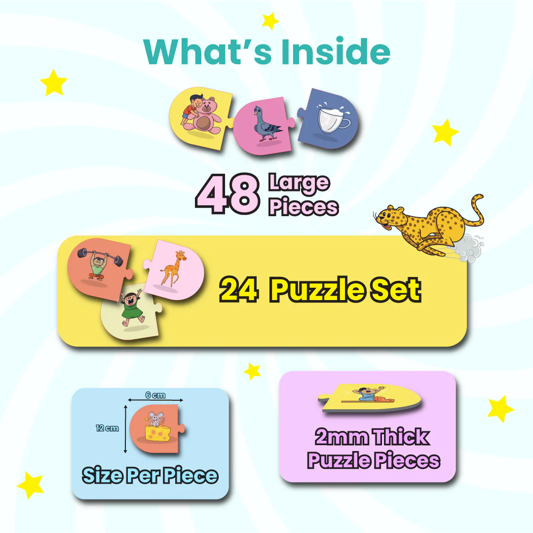 Opposites Matching Puzzle - Ages 3+ (48 cardboard puzzle pieces) Find & Match series - Image 2
