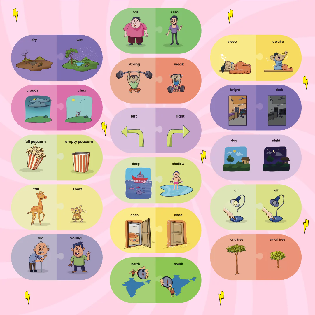 Opposites Matching Puzzle - Ages 3+ (48 cardboard puzzle pieces) Find & Match series - Image 4