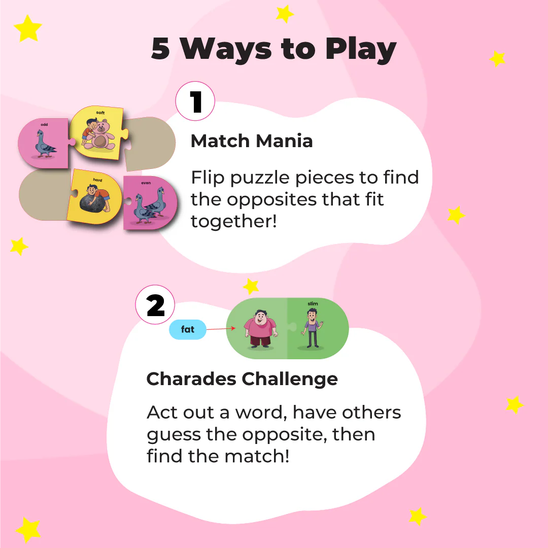 Opposites Matching Puzzle - Ages 3+ (48 cardboard puzzle pieces) Find & Match series - Image 5