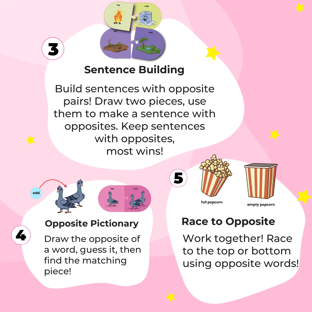 Opposites Matching Puzzle - Ages 3+ (48 cardboard puzzle pieces) Find & Match series - Image 6