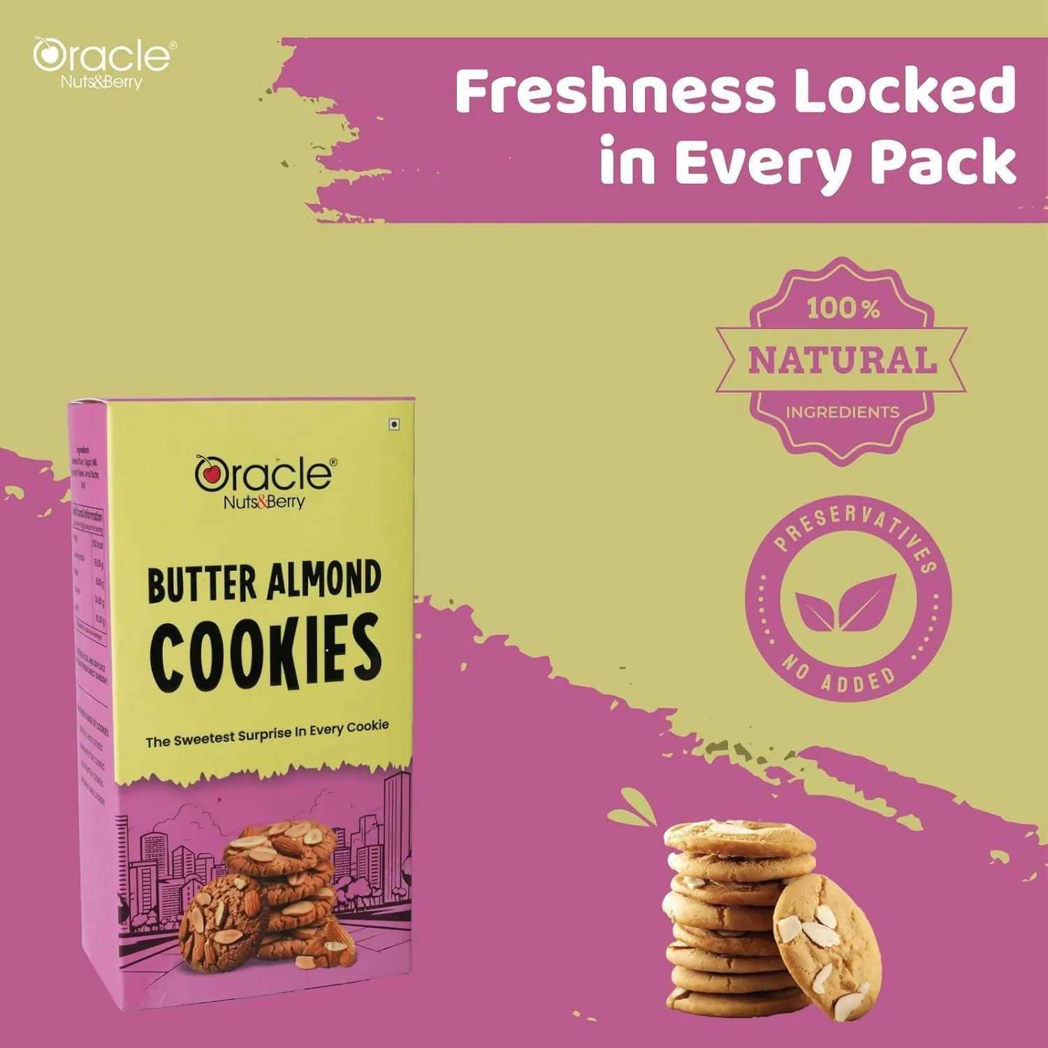 Oracle Butter Almond Cookies Crunchy Biscuit Snack 200gm Made with Real Butter - Image 7