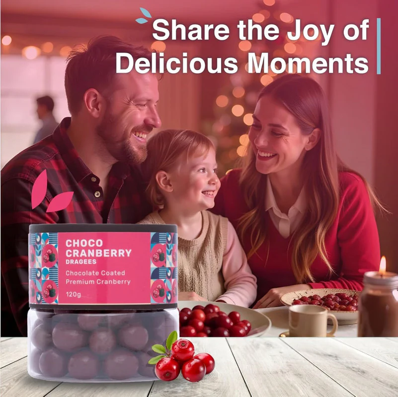 Oracle Choco Cranberry Dragees Chocolate Coated Premium Cranberries (120gm) - Image 8