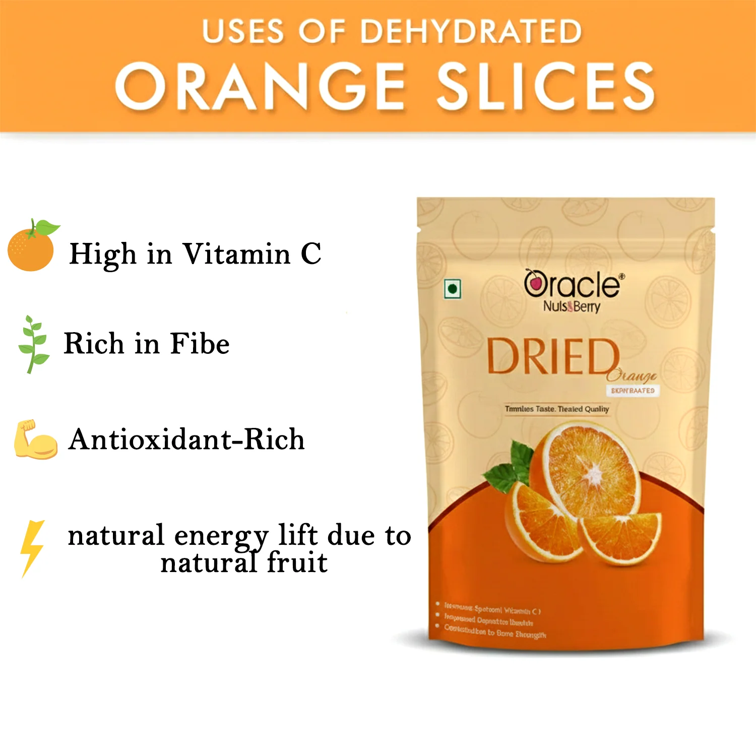 Oracle Dried Orange Dehydrated Fruit Snack 250gm Made from Fresh Oranges - Image 4