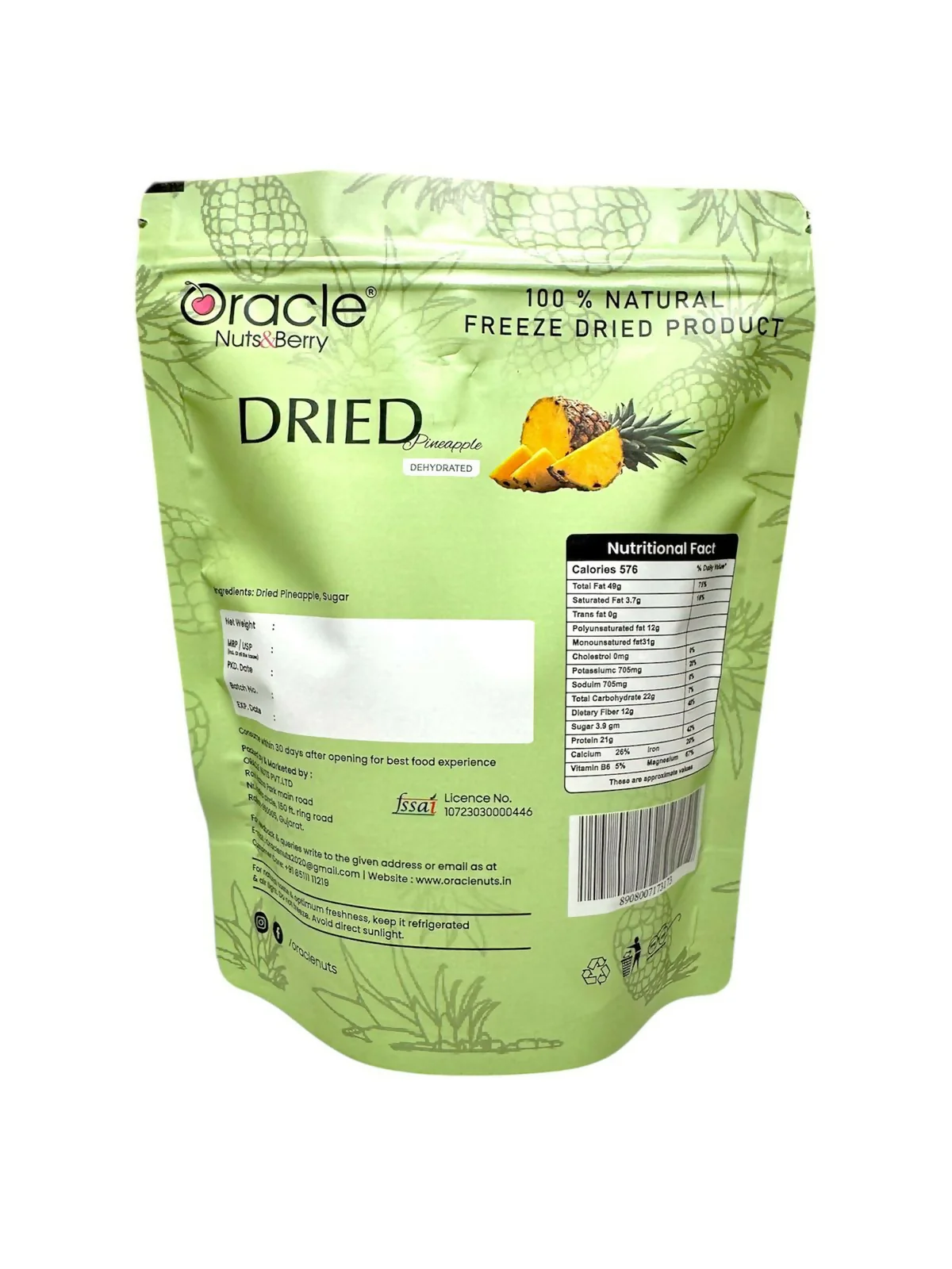 Oracle Dried Pineapple Dehydrated Fruit Snack 250gm Made from Naturally Ripened Pineapple - Image 6