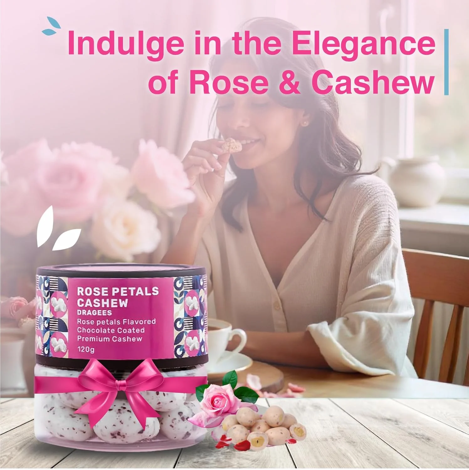 Oracle Nuts & Berry Rose Petals Cashew Dragees – Premium Choco Cashews (120gm) - Image 6