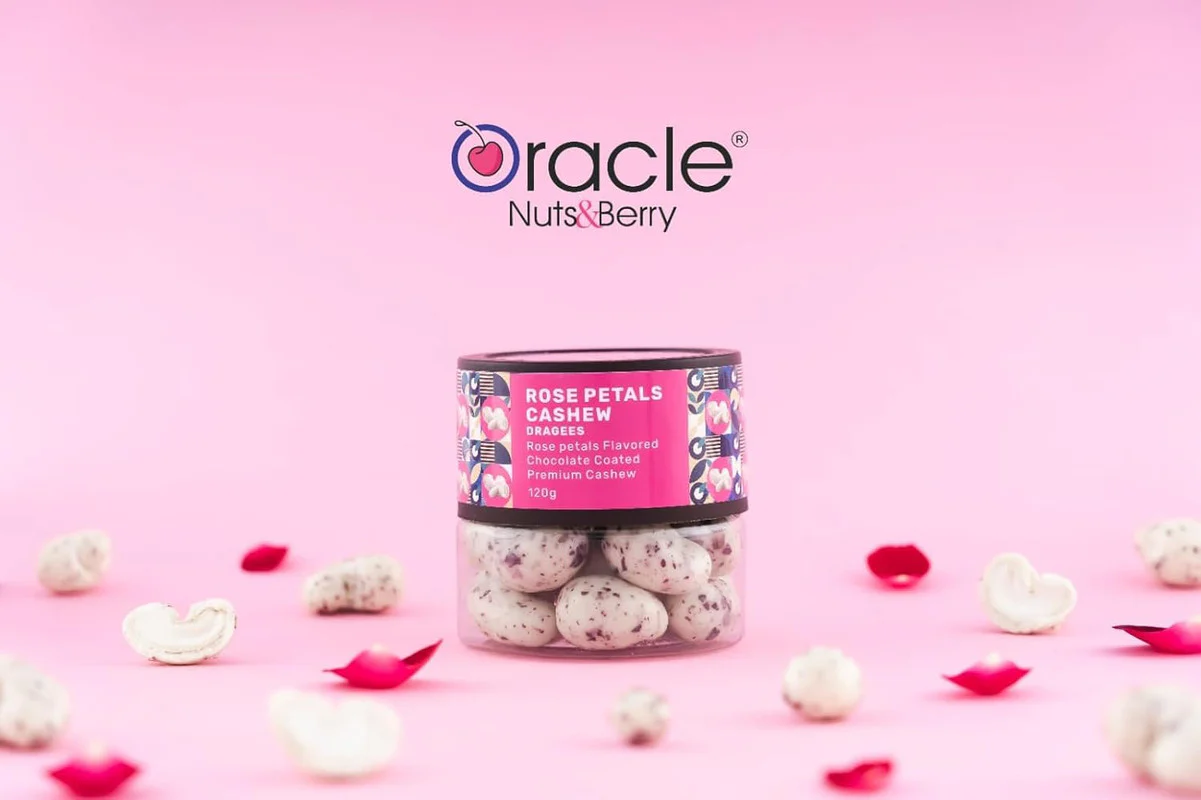 Oracle Nuts & Berry Rose Petals Cashew Dragees – Premium Choco Cashews (120gm) - Image 8